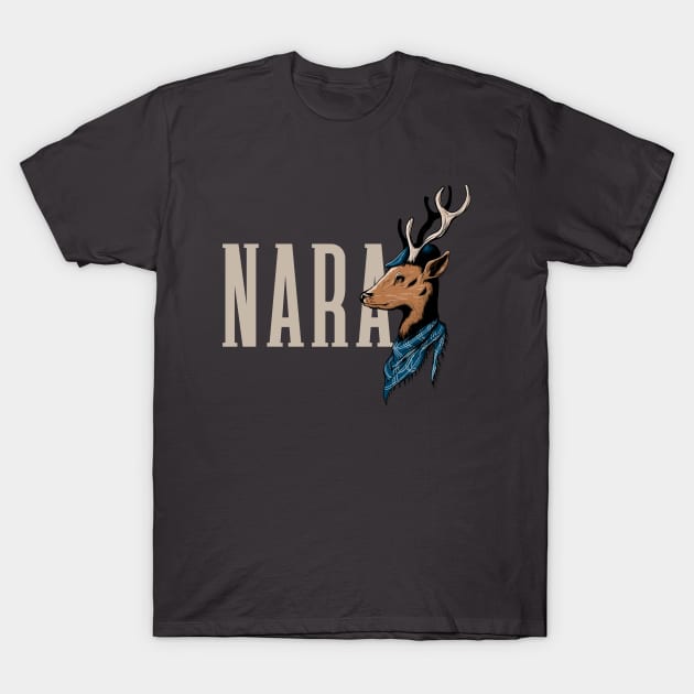 Japanese City Nara Deer Artwork T-Shirt by New East 